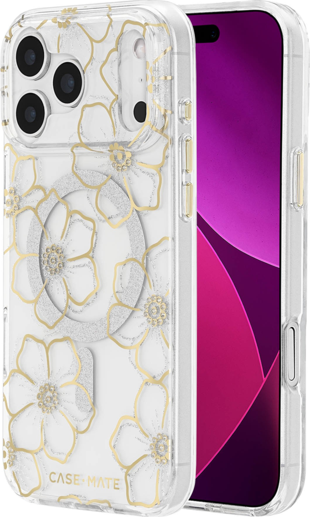 Case-Mate - Floral Gems MagSafe Case for Apple iPhone 18 Pro Max/17 Pro Max - Gold
