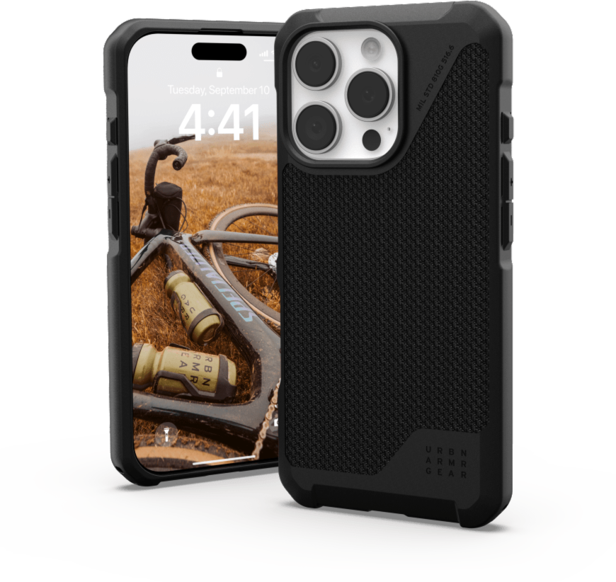 The UAG Metropolis LT case offers elevated real-world device protection and is compatible with MagSafe charging.