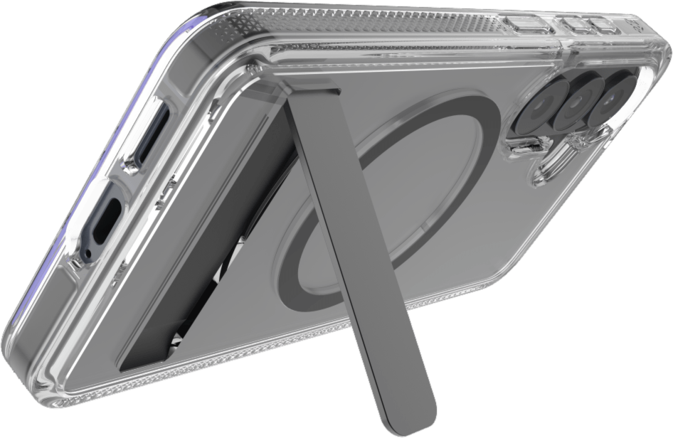 ZAGG - Santa Cruz Snap Case with Kickstand for Samsung Galaxy S26 - Black