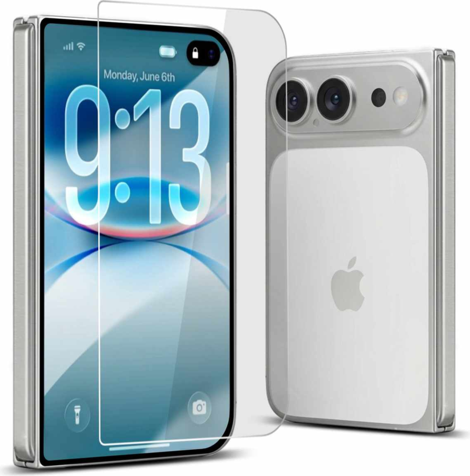 22 Cases - Tempered Glass Screen Protector (Outside Screen) for iPhone Duo clear
