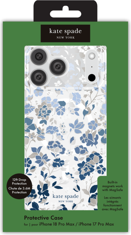 Kate Spade - Protective MagSafe Case for Apple iPhone 18 Pro Max/17 Pro Max - Flowerbed Blue