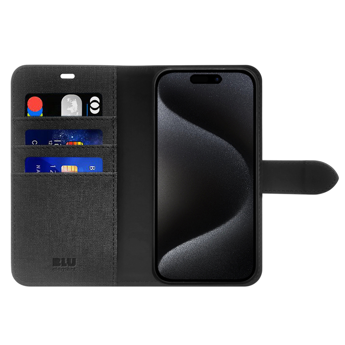 Blu Element BEF2NMG116B1 Étui Folio 2 in 1 avec MagSafe Noir pour iPhone 16