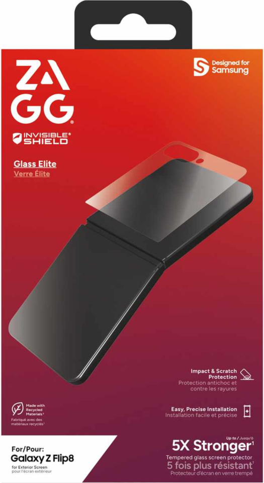 Samsung Galaxy Z Flip8 ZAGG InvisibleShield Glass Elite Screen Protector - Clear