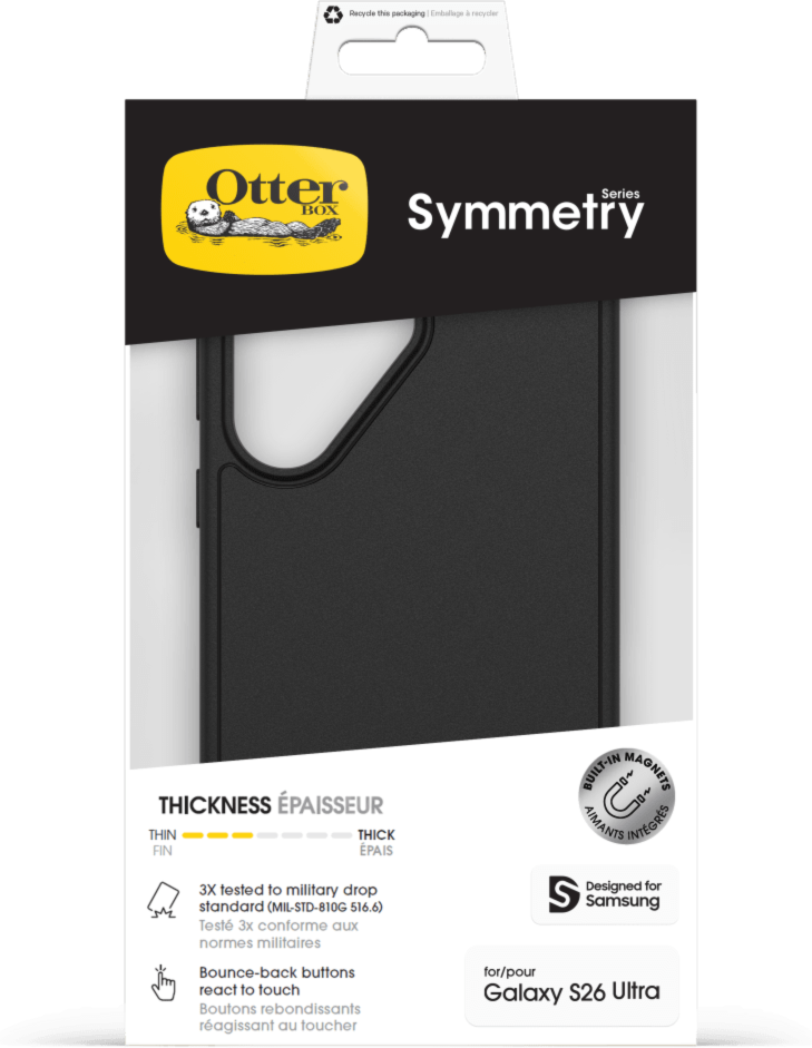 OtterBox 77000018 Étui Symmetry avec Magnets Noir pour Samsung Galaxy S26 Ultra