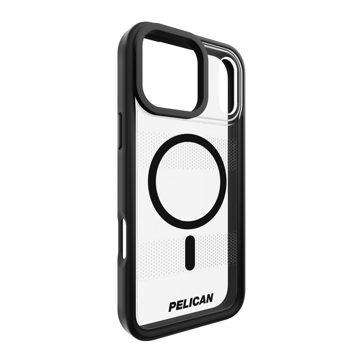 The Pelican Protector MagSafe Case with kickstand delivers military-spec 16-foot drop protection with an impact-resistant design, a shock-absorbing lining, and strong built-in magnets for seamless MagSafe charging.