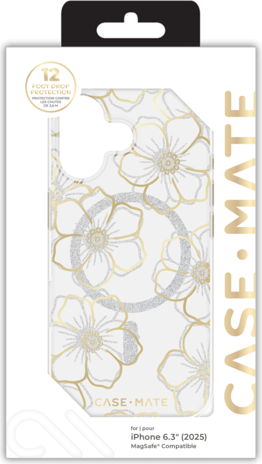 Case-Mate - Floral Gems MagSafe Case for Apple iPhone 17 - Gold