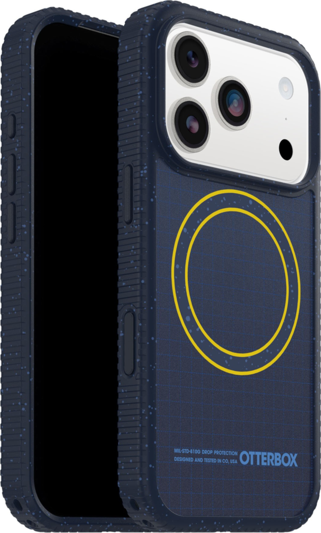 The OtterBox Sole Series features a grippy, high-ridge tread and unique ombré fabric back for secure style. It offers MagSafe compatibility and a removable lanyard loop.