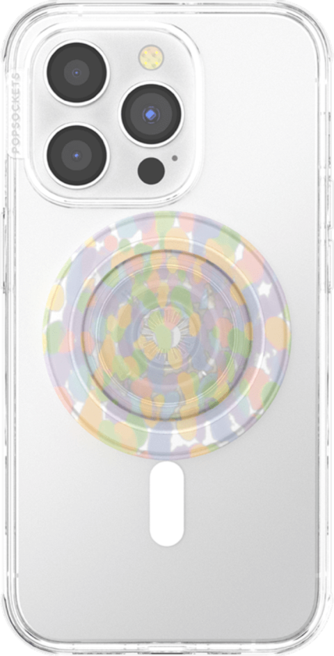 PopSockets 808977 PopGrip pour MagSafe Rond avec Anneau Adaptateur Rainbow Glass