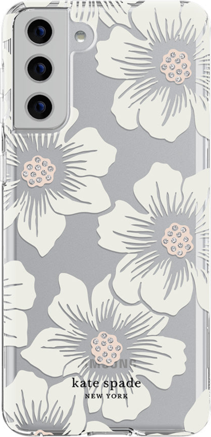 Kate Spade - Galaxy S22+ Protective Hardshell Case - Hollyhock Floral Clear