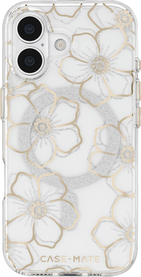 Case-Mate - Floral Gems MagSafe Case for Apple iPhone 17 - Gold