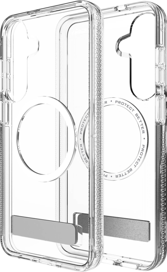 Strengthened with Graphene, ZAGG's Crystal Palace Snap series case with kickstand combines an ultra-slim, crystal-clear profile with up to 13 ft of drop protection.