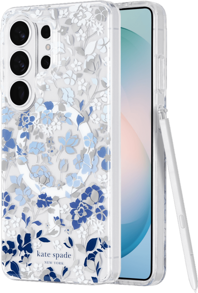 Kate Spade - Étui de protection avec aimant pour Samsung Galaxy S26 Ultra - Bleu Flowerbed
