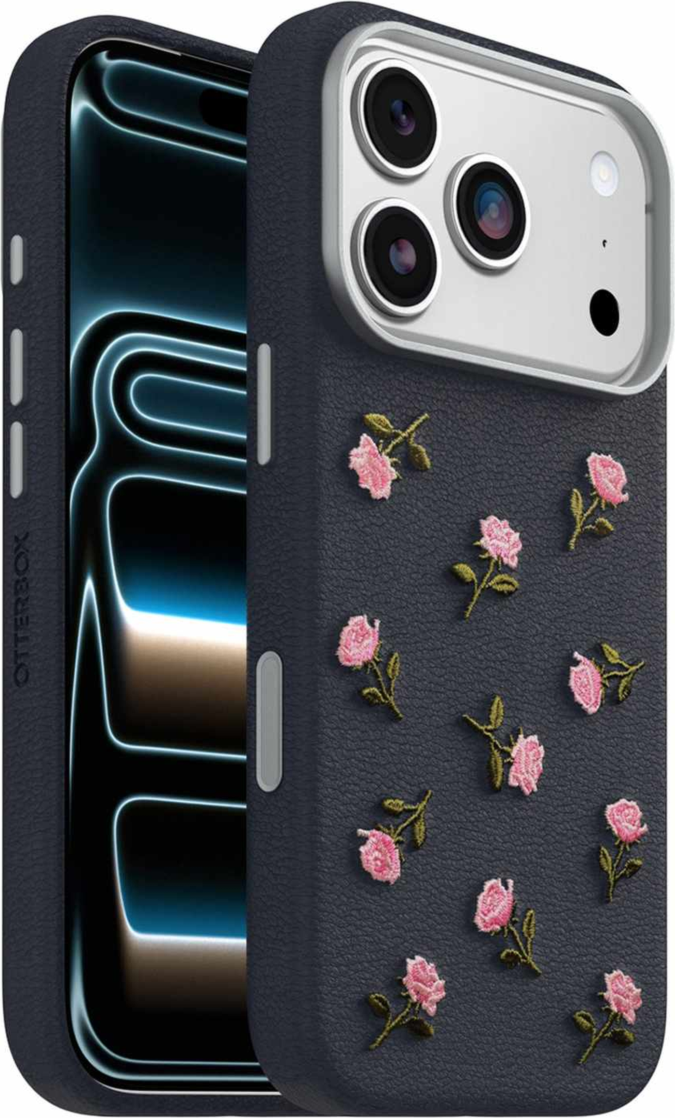 OtterBox - Symmetry Cactus Leather Embroidery MagSafe Case Manor Bloom for iPhone 18 Pro/17 Pro