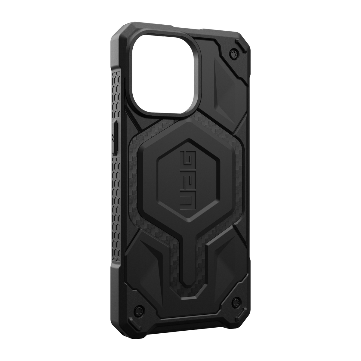 Étui Monarch Pro compatible avec MagSafe de UAG - iPhone 15 Pro Max, noir (Carbon Fiber)