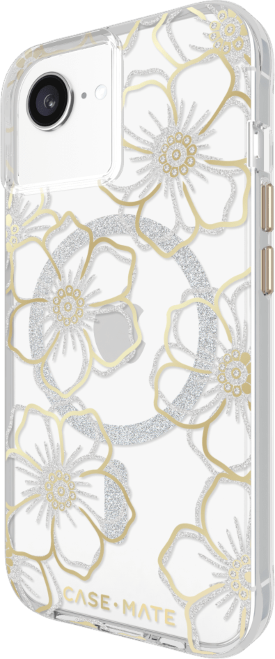 The Case-Mate Floral Gems MagSafe case features an eye-catching floral design accented with shimmering gemstones, creating a stunning complement to any device.
