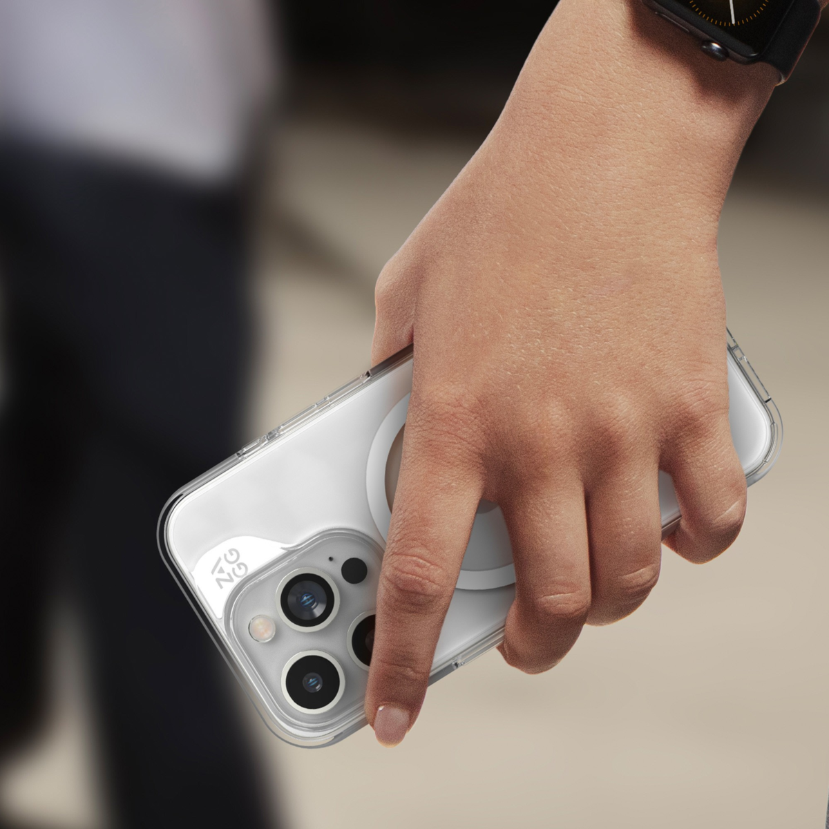Strengthened with Graphene, ZAGG's Crystal Palace Snap series case combines an ultra-slim, crystal-clear profile with up to 13 ft drop protection and seamless MagSafe compatibility.