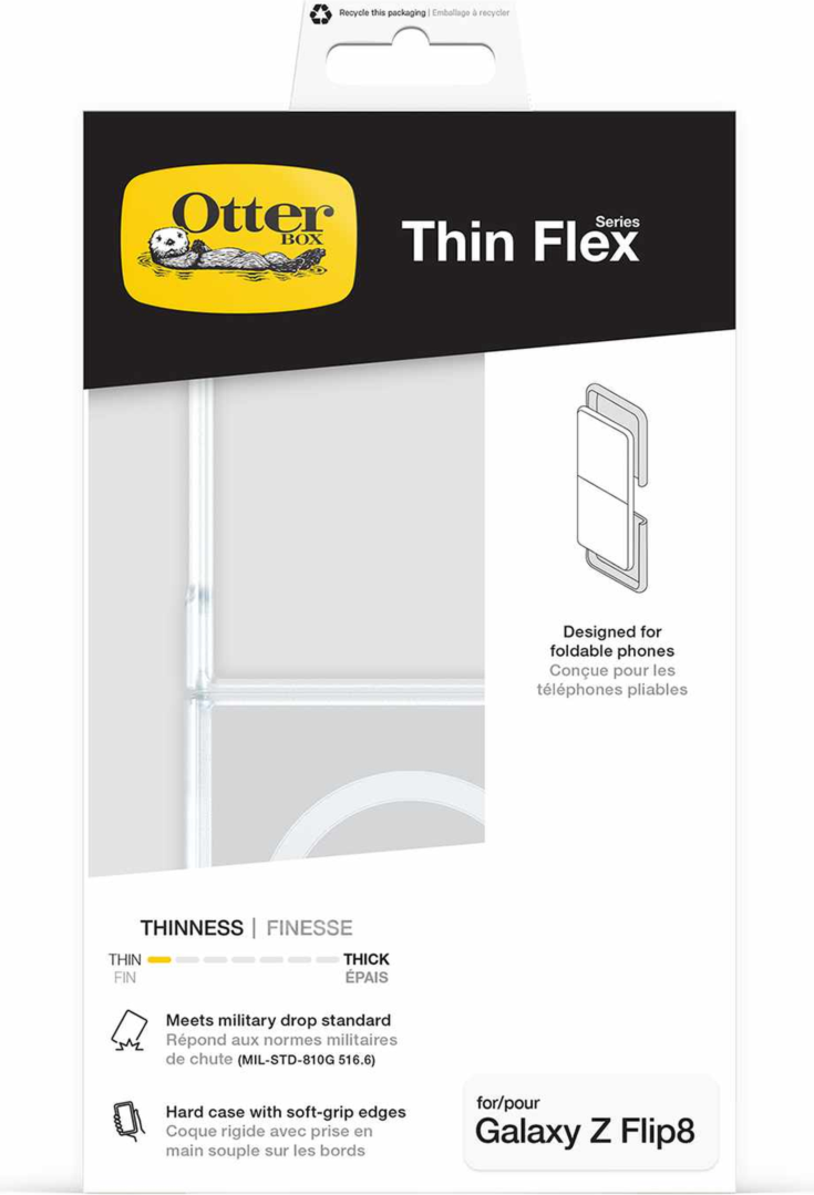 OtterBox 77000592 Étui Thin Flex avec Magnets Clear à Teinte Bleue pour Samsung Galaxy Z Flip8