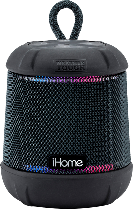 iHome - Waterproof Shockproof BT Speaker w/Accent Lighting - Black