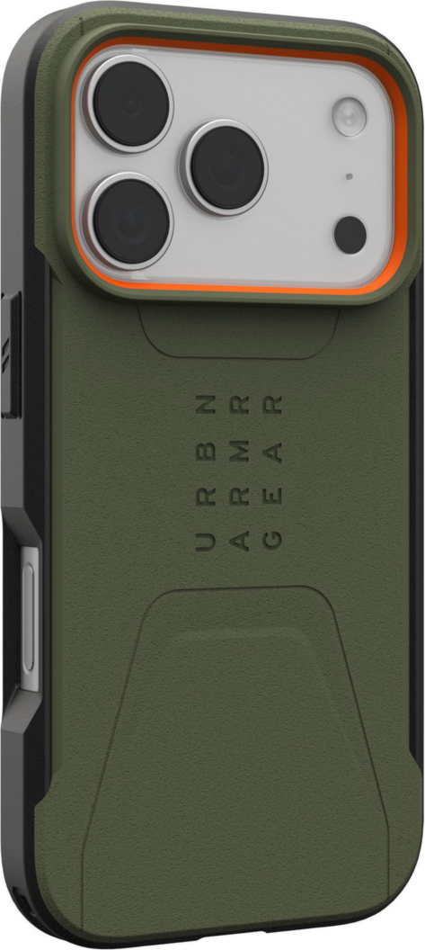 Urban Armor Gear (UAG) - Civilian MagSafe Case for Apple iPhone 17 Pro - Olive and Orange