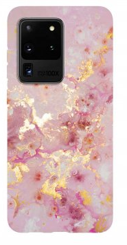 Galaxy S20 Ultra Nutrisiti Eco Printed Marble Back Case - Pink Candy Marble