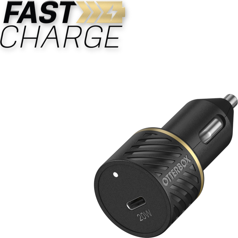 Otterbox - Fast Charge PD Car Charger 20W USB-C Port - Black