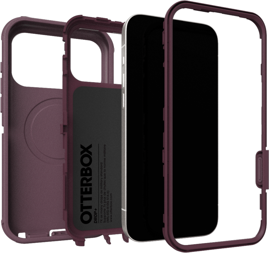 The OtterBox Defender Series Pro with MagSafe is the toughest case providing rugged protection against harsh drops. Equipped with MagSafe magnets and non-slip texturing.