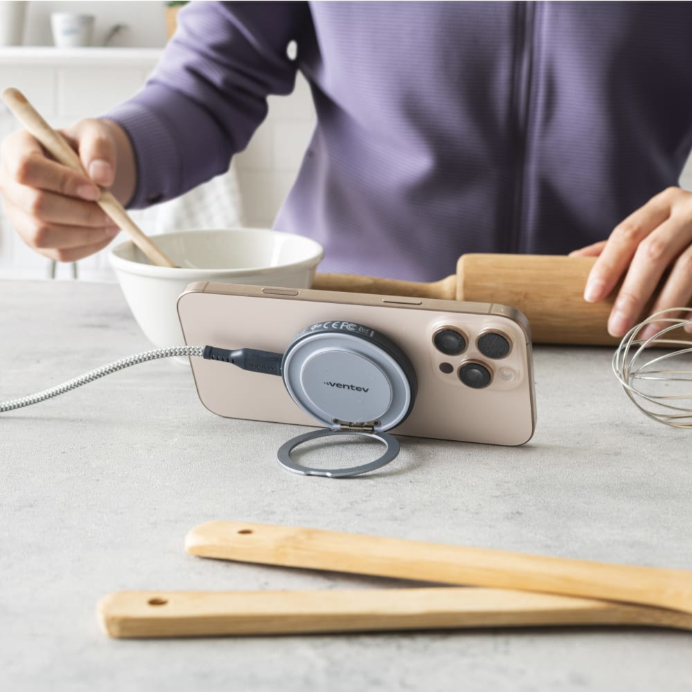 Ventev - Qi2 15W Wireless Magnetic Charger with Stand - Silver