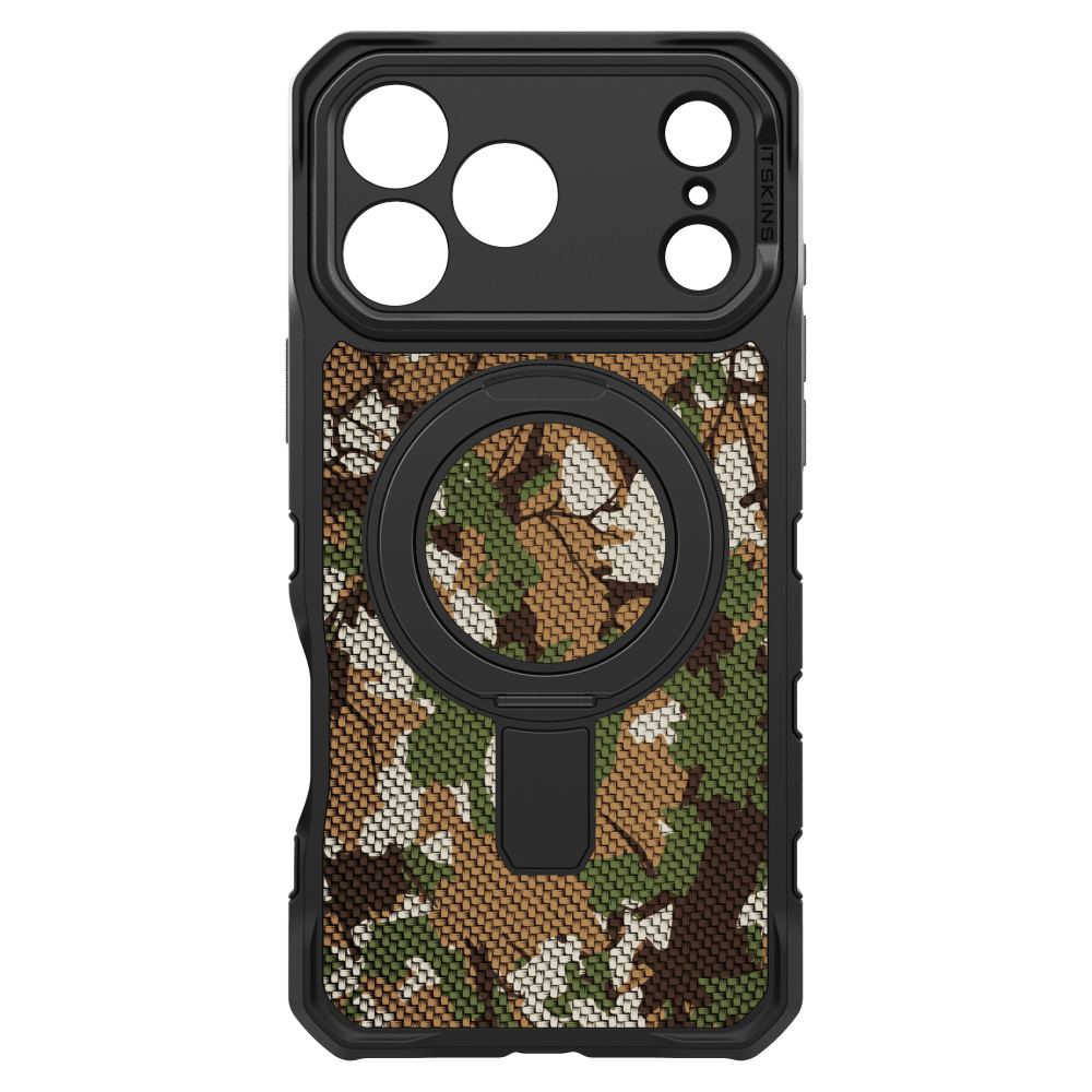 ITSKINS - Supreme_R Stand Nylon MagSafe Case for Apple iPhone 17 Pro Max - Camouflage Green