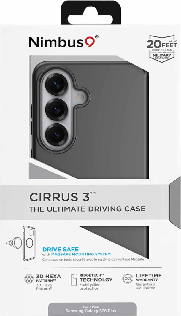 Nimbus9 N9C3MSSAMGS26PBLK Étui Cirrus 3 avec Magnets Noir pour Samsung Galaxy S26+