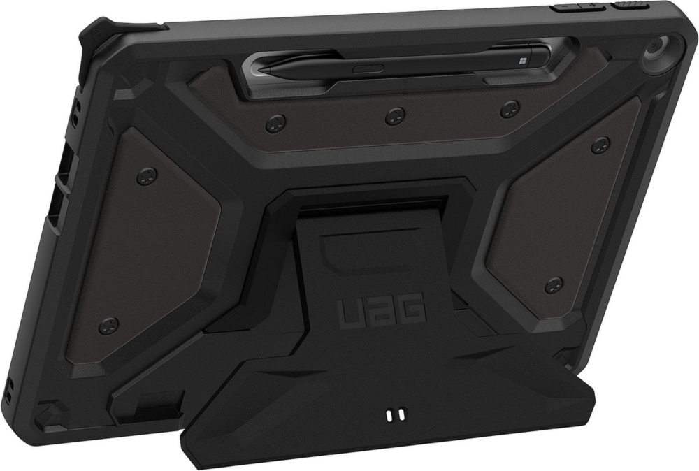 The UAG Metropolis Series provides military-grade drop protection for tablets with an armor shell, impact-resistant bumpers, and a built-in kickstand, all in a lightweight design.
