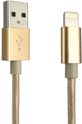 Câble Lightning IQ pour recharge & synchronisation - Doré 1,2 m/4 pi pour téléphones Apple