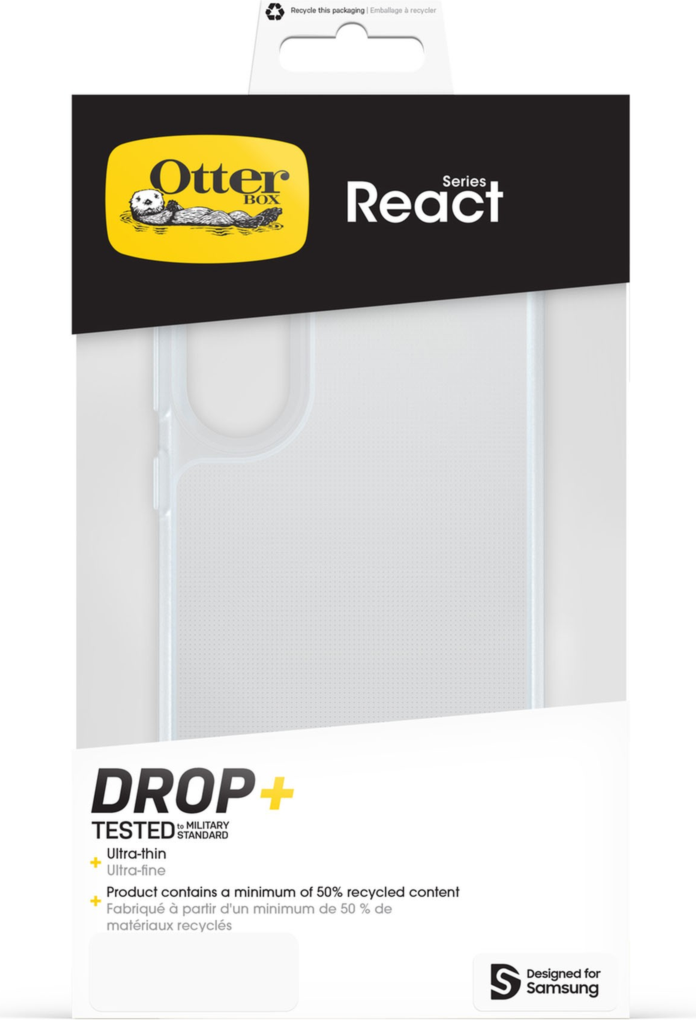 OtterBox 7798275 Étui React Clear avec Teinte Bleue pour Samsung Galaxy S25 Edge