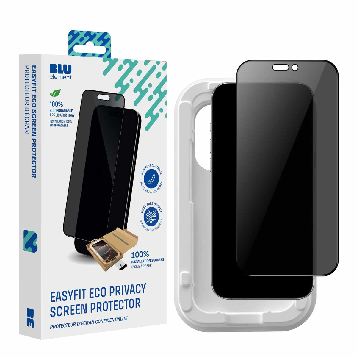Blu Element BEPGIKIP1A Protection D'écran EasyFit Privacy Éco pour iPhone Air