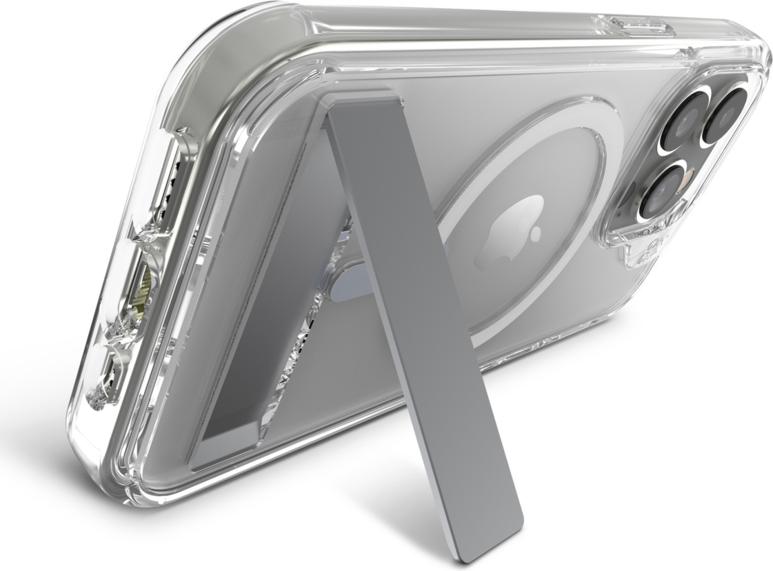 Strengthened with Graphene, ZAGG's Crystal Palace Snap series case with kickstand combines an ultra-slim, crystal-clear profile with up to 13 ft drop protection and seamless MagSafe compatibility.