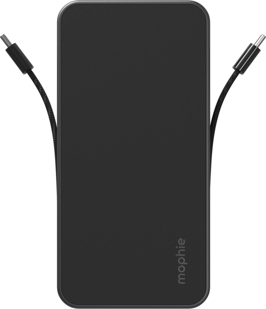 Mophie 10,000 mAh Powerstation Plus Ultra delivers up to 30W fast charging with two integrated USB-C cables, three-device charging, and a premium travel-ready design.