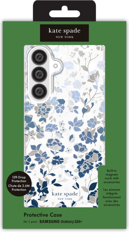 Kate Spade - Étui de protection avec aimant pour Samsung Galaxy S26 Plus - Bleu Flowerbed