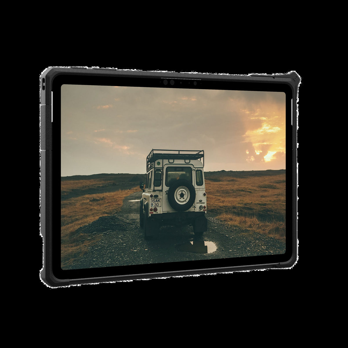 The UAG Scout Series provides rugged protection with an armor shell and integrated hand strap, while maintaining kickstand and keyboard compatibility.