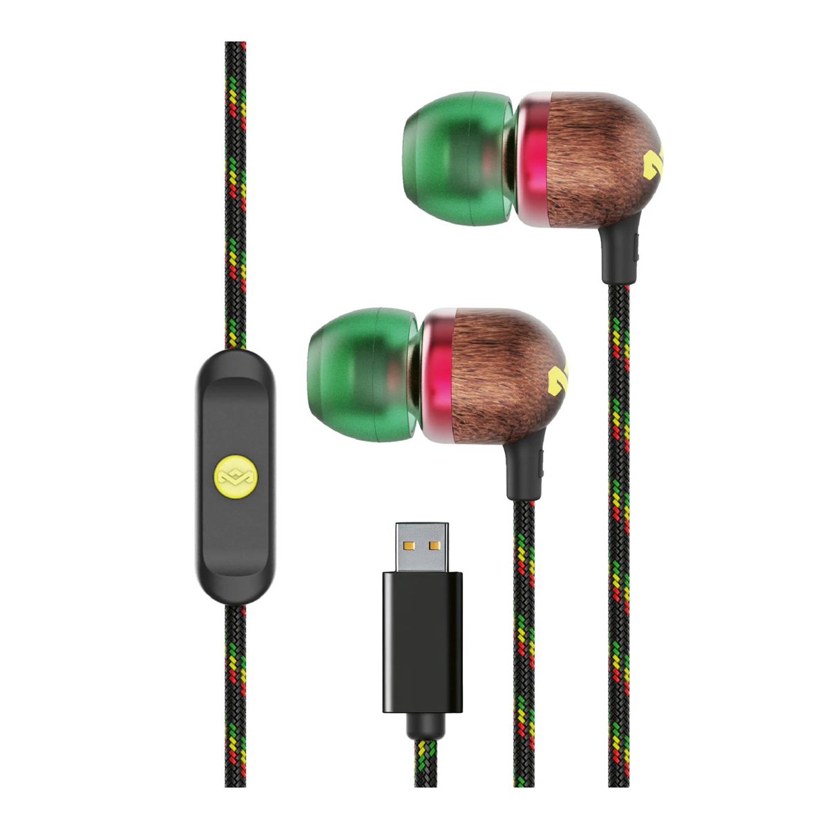 House of Marley Smile Jamaica USB-C Earbuds - Rasta