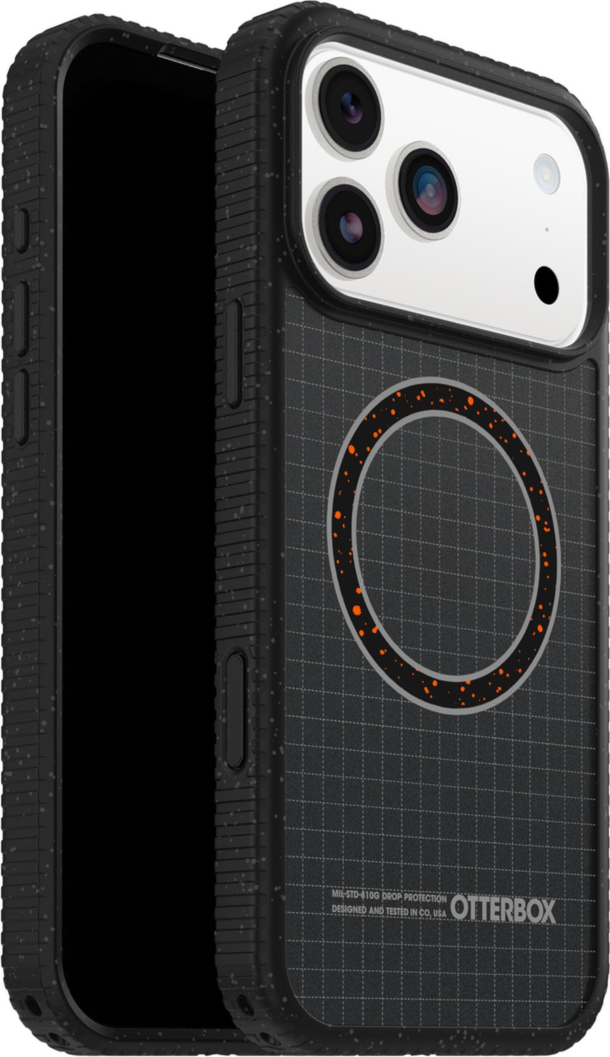 The OtterBox Sole Series features a grippy, high-ridge tread and unique ombré fabric back for secure style. It offers MagSafe compatibility and a removable lanyard loop.