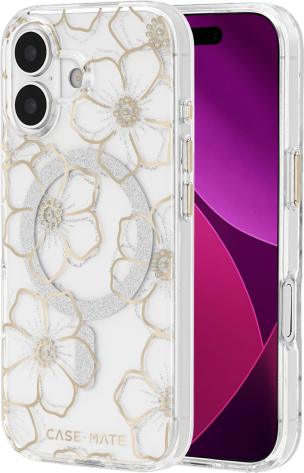 Case-Mate - Floral Gems MagSafe Case for Apple iPhone 17 - Gold