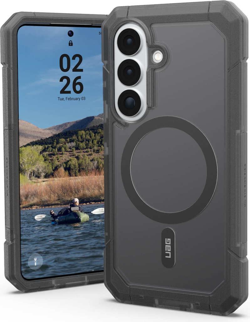 The UAG Trooper case offers 30ft drop protection, a 2-piece design, and a port cover to shield against the elements. Features a traction grip and a built-in magnet module.