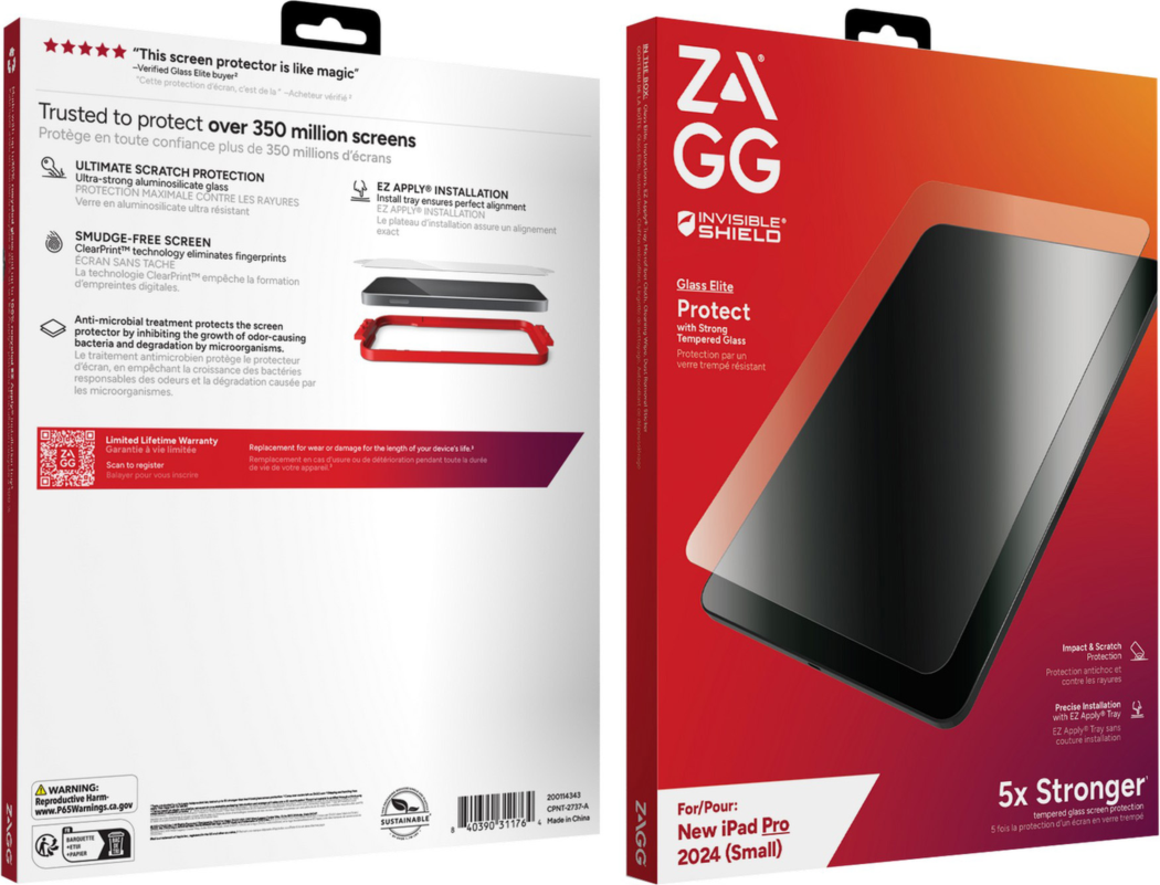 iPad Pro 2024 ZAGG InvisibleShield Glass Elite Screen Protector