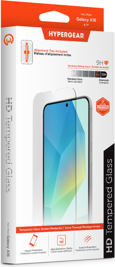 Samsung Galaxy A16 HyperGear HD Tempered Glass Screen Protector w/ Easy Installation Applicator