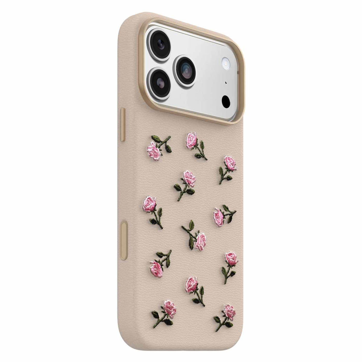 OtterBox - Symmetry Cactus Leather Embroidery MagSafe Case Cottage Rose for iPhone 18 Pro Max/17 Pro Max