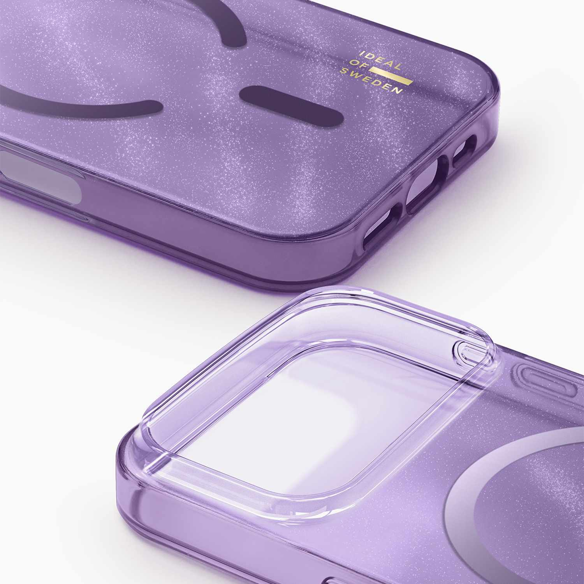 Ideal of Sweden - Coque MagSafe « Glitter Glow » couleur « Amethyst Mist » pour iPhone 18 Pro Max/17 Pro Max