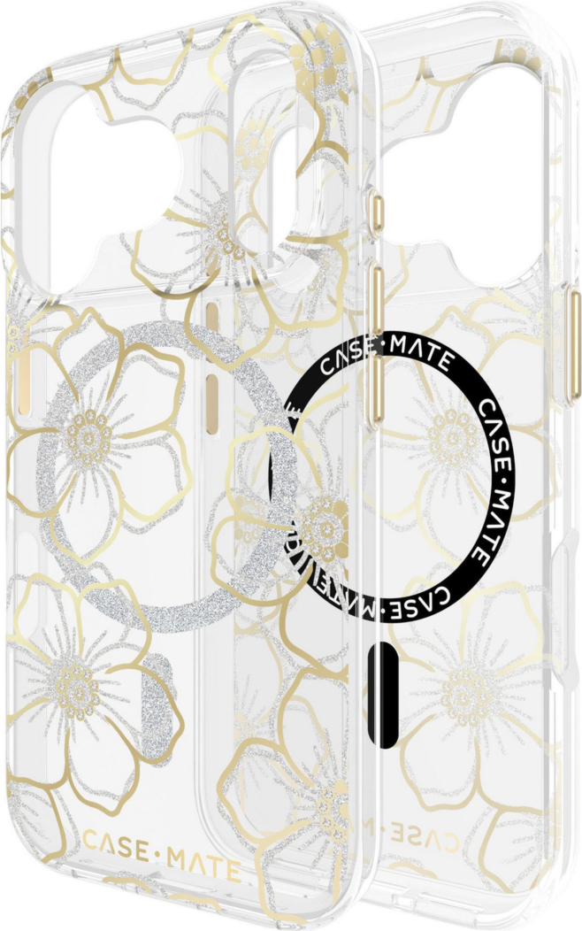 Case-Mate - Étui MagSafe Floral Gems pour Apple iPhone 17 Pro - or