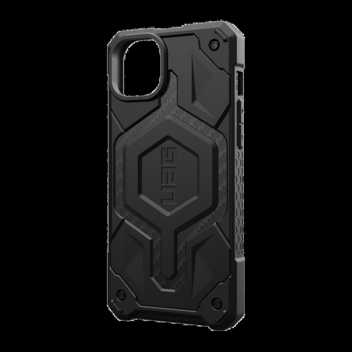Étui Monarch Pro compatible avec MagSafe de UAG - iPhone 15 Plus/14 Plus, noir (Carbon Fiber)