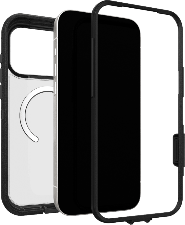 OtterBox 7798469 Étui Defender Pro XT Clear MagSafe avec Contrôle de la Caméra Dark Side (Noir) pour iPhone 17 Pro Max