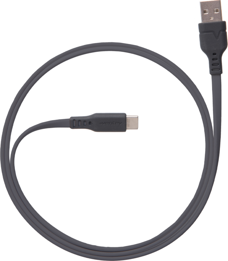 Ventev FC3GRY255961 Câble de Charge/Sync Flat USB-C 3.3 pieds Gris