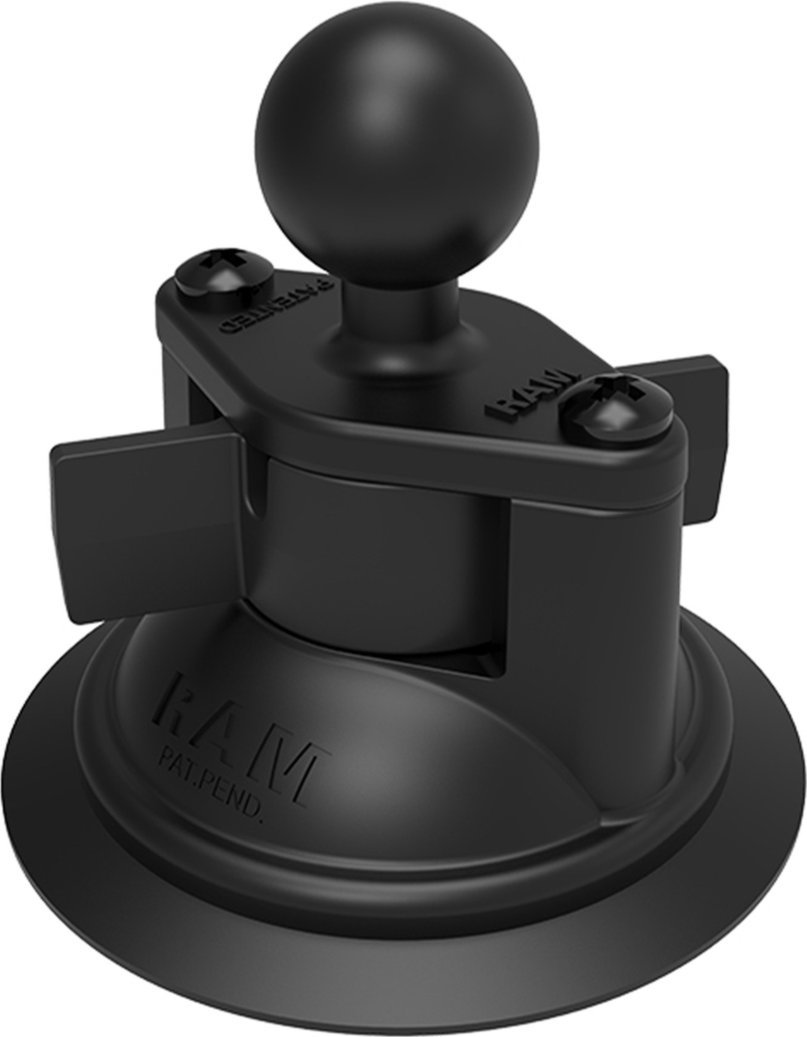 Suction Mount any RAM Mount product with a B size socket to the RAM® Twist-Lock™ Suction Cup Base with Ball easily. Perfect for glass and flat surfaces where suction mounting is needed.